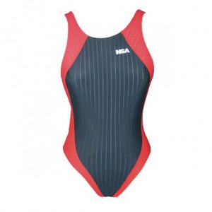 NSA Schwimmanzug & Badeanzug 2000 schwarz/rot