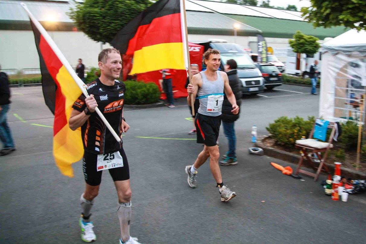 Marks Zieleinlauf beim Double Ultra Triathlon in Emsdetten